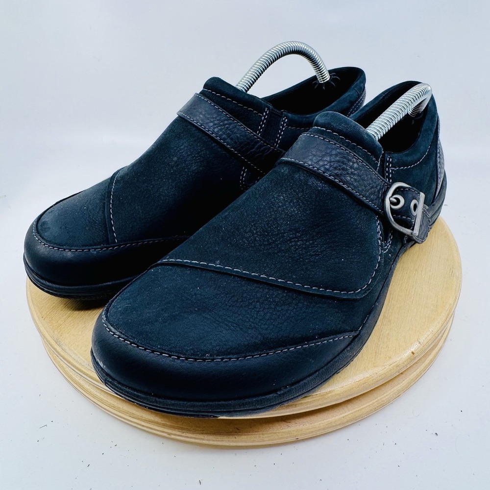 Merrell Dassie Buckle Womens 7.5 Black Leather Mary Jane Comfort Shoes Slip On